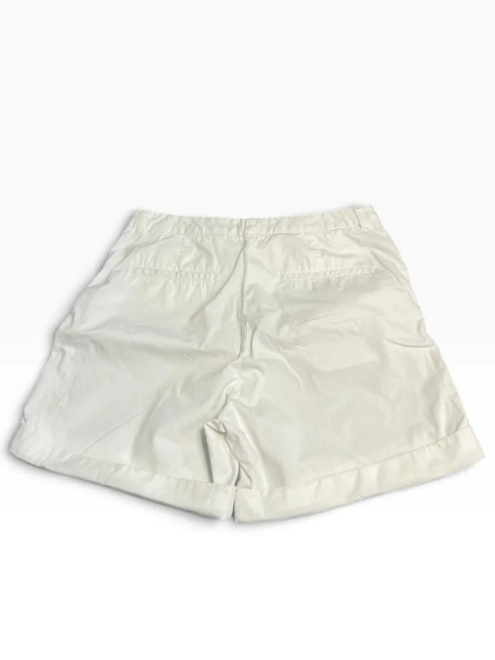M&S Collection White Chino Shorts Size US 6 Cuffed Cotton Minimalist Preppy 29